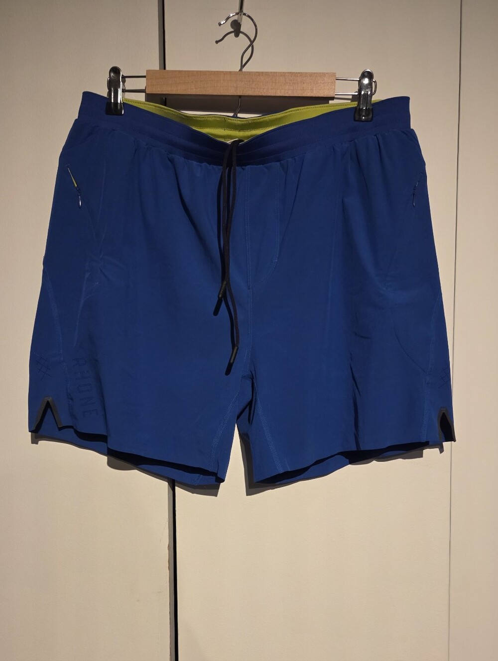 RHONE Blue Shorts with Lime Inner Waistband